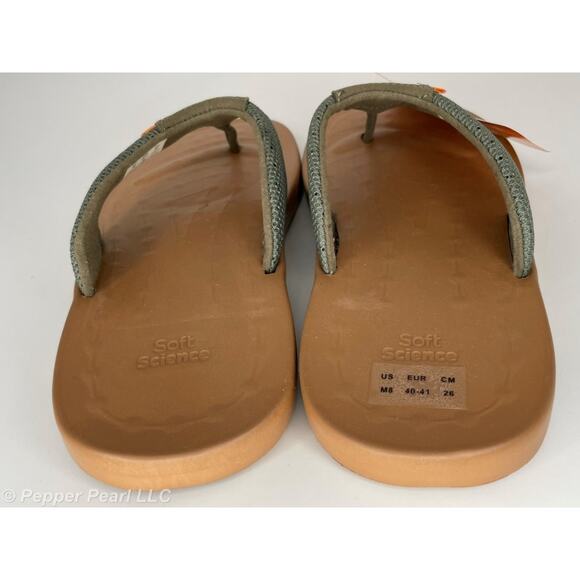 Flip Flop Thong Sandal Men's Size 8 Women's 10 Sage Mesh Soft Science Comfort - Picture 4 of 8